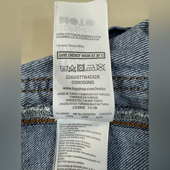 Top shop Moto Button down mini jeans skirt Y2K retro blue Women’s 30 / 8 - Picture 8 of 9